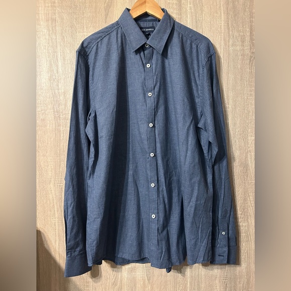 Jack Maverick Men's Blue Button-Up Shirt Size XL Tall Slim Fit - Picture 1 of 6